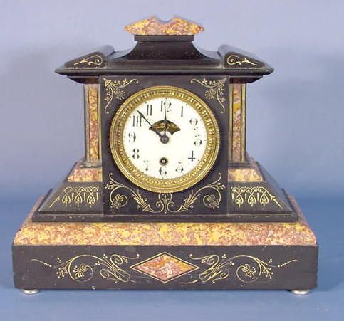 Marble & Slate Boston Clock With Tandem Wind
