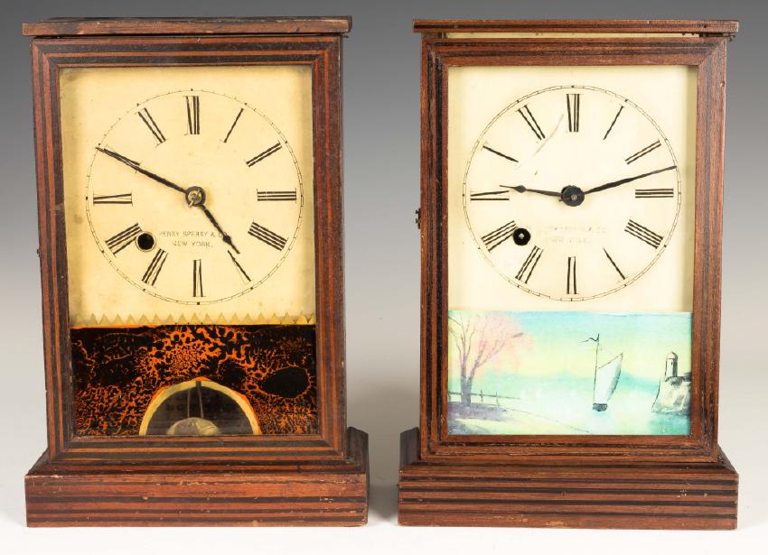 Two Henry Sperry Cottage Clocks