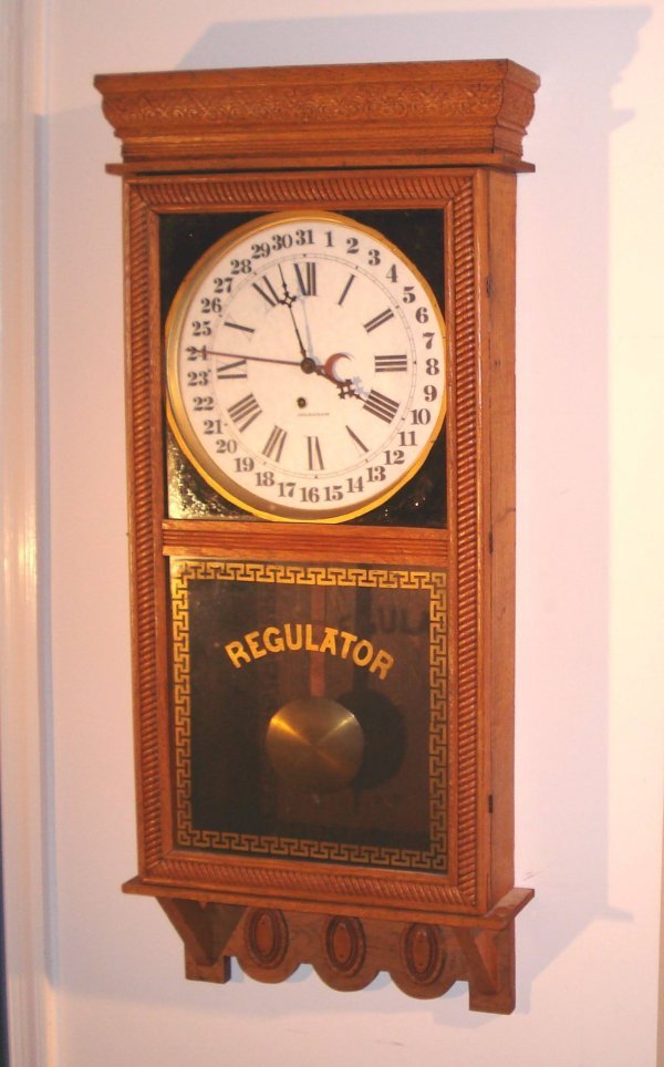 Regulator rectangular cased “Shop” clock