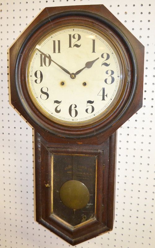 Antique Ansonia Long Drop Schoolhouse Wall Clock