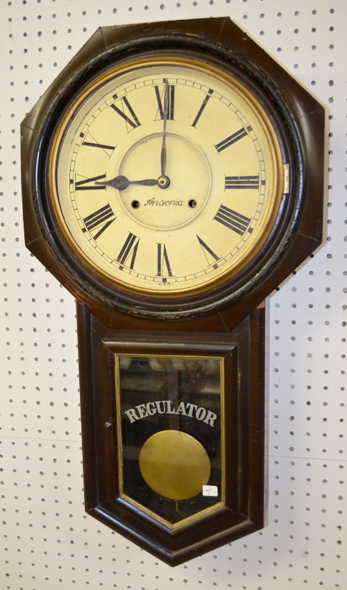 Antique Ansonia Office Regulator Wall Clock