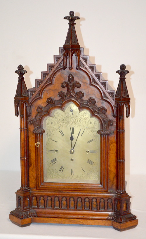 Antique English Gothic 8 Bell Bracket Clock