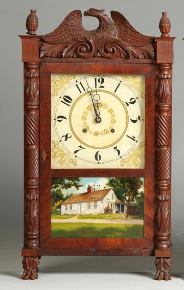 Riley Whiting Carved Column & Splat Shelf Clock