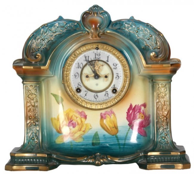 Ansonia Royal Bonn China Clock ÂLa Orb.Â