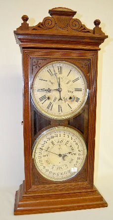 Jerome “Register” Walnut Calendar Clock