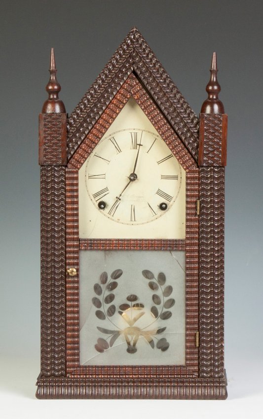 J.C. Brown Ripple Front Steeple Clock