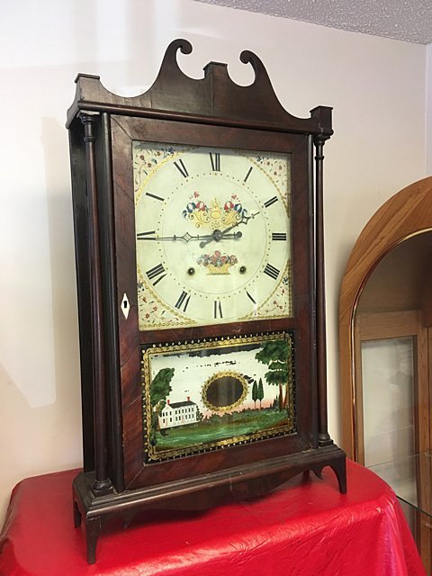 Eli and Samuel Terry Pillar and Scroll Shelf Clock