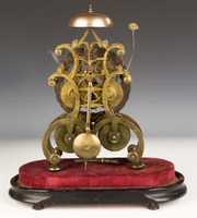 English Brass Skeleton Clock