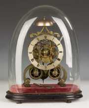 English Brass Skeleton Clock