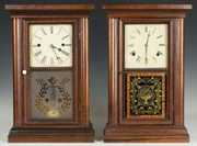 Two Ripple Front Cottage Shelf Clocks