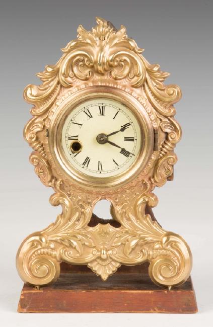 Stamped Brass Shelf Clock