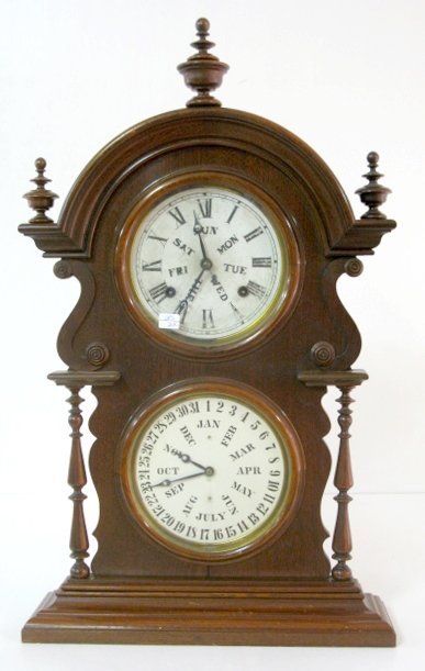 Welch Spring B.W. Wagner Shelf Calendar Clock