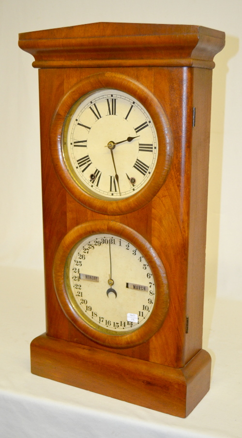 Antique Seth Thomas Parlor No. 3 Double Dial Calendar Clock