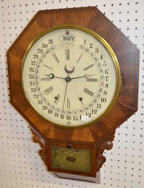 Antique Maranville Galusha Calendar Wall Clock