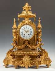 Fine Charpentier & Co. Gilt Bronze Mantle Clock