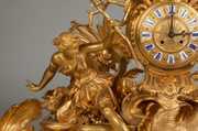 Monumental French Gilt Bronze Mantle Clock