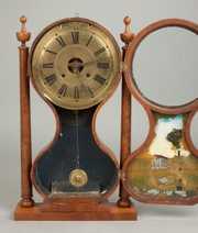 Joseph Ives Hourglass Shelf Clock, Plainville, CT