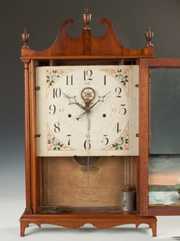 Rare Eli Terry Pillar and Scroll Shelf Clock