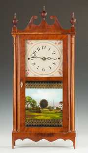 Erastus Hodges Miniature Pillar and Scroll Shelf Clock