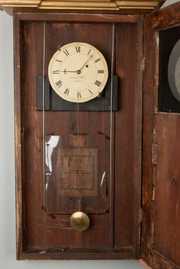 Samuel Abbott Gilt Wood Mirror Clock, Boston, MA