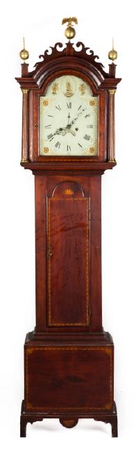 New England Chippendale Tall Case Clock