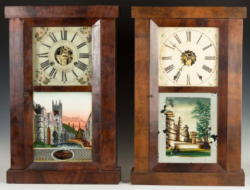 Two Chauncey Jerome Shelf Clocks