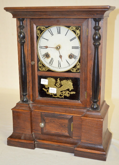 Antique Atkins, London Rosewood Split Column Shelf Clock