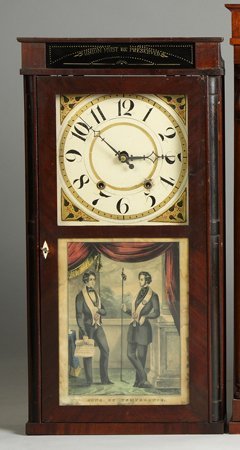 Silas Hoadley Stenciled Column Shelf Clock