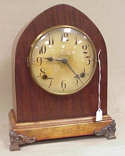 Mantle Clock, Manufacturer Unknown, 11Â½” Tall, 9″