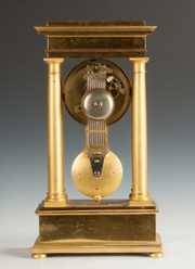 Fine French Gilt Bronze Portico Clock