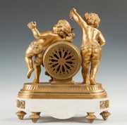 Fine Gilt Bronze & Marble Mantle Clock