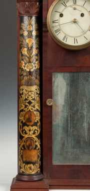 Fine & Rare Asa Munger Stovepipe Shelf Clock, Auburn,
