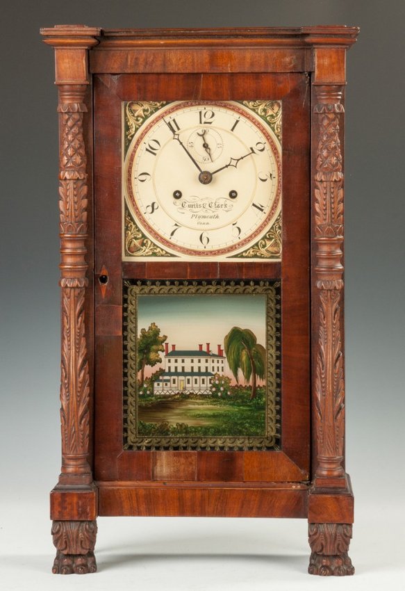 Curtis and Clark Carved Column Miniature Shelf Clock