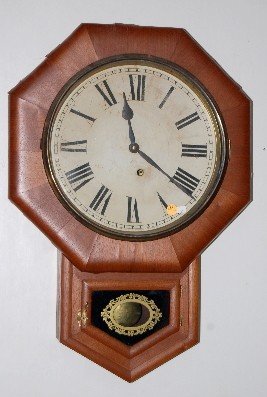 Ansonia Octagon Drop Schoolhouse Clock