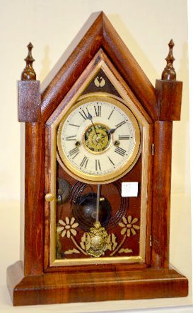 Waterbury Walnut 30 Hour Steeple Clock