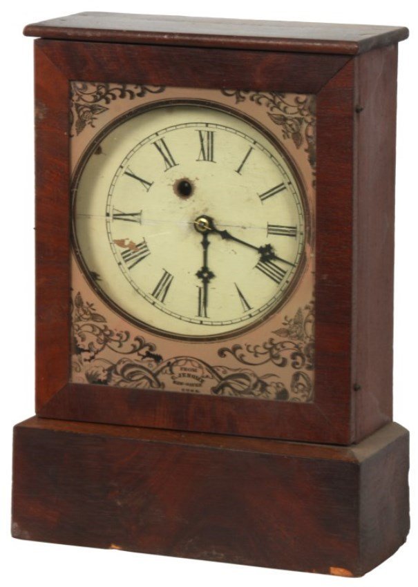 Chauncey Jerome Mahogany Cottage Clock