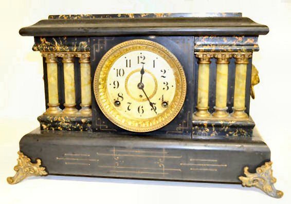 Seth Thomas Black Enamel Mantel Clock