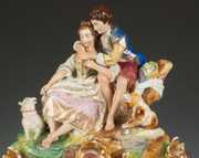 Two-Piece French Hand Painted Porcelain Clock