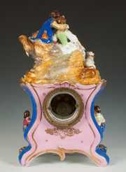 Two-Piece French Hand Painted Porcelain Clock