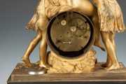 Fine French Gilt Bronze & Bronze Mantle Clock