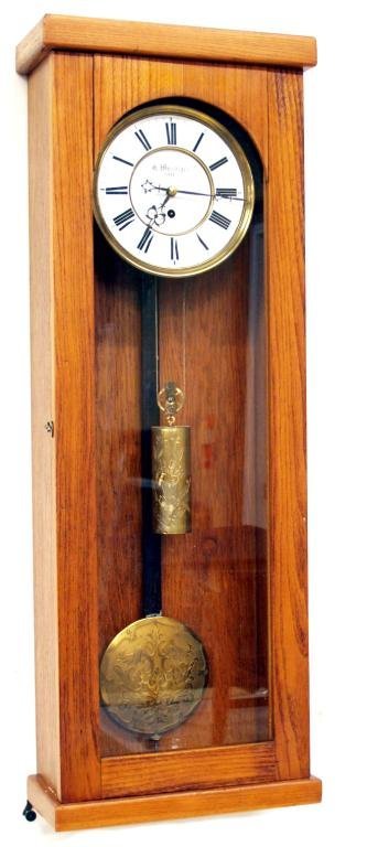 ANTIQUE SINGLE WEIGHT VIENNA REGULATOR WALL CLOCK