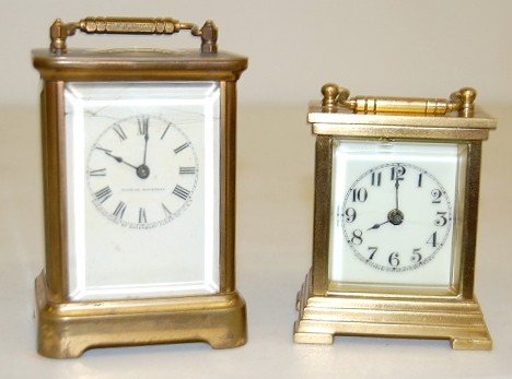 2 Antique Waterbury Carriage Clocks