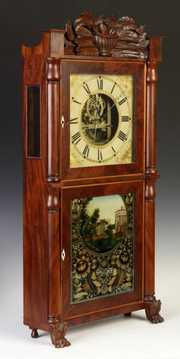 Silas Terry, Plymouth, CT, Column & Splat Shelf Clock