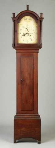 Silas Hoadley Diminutive Cherry Tall Case Clock