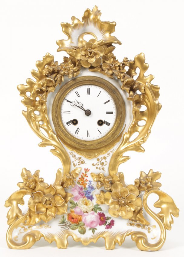 PARIS PORCELAIN FRENCH CLOCK HAND PAINTED