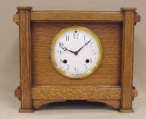 Delmar Arts & Crafts Mission Style Clock, 8 Day