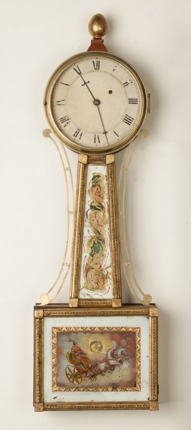 New England Gilt Front Banjo Clock