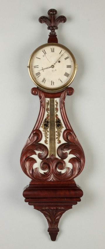 J. N. Dunning Lyre Banjo Clock, Concord, MA