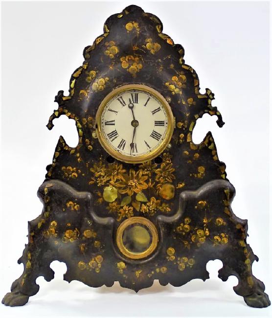 Victorian era Cast Iron front mantel clock