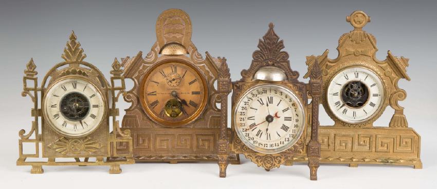 Various Cast Brass Shelf Clocks